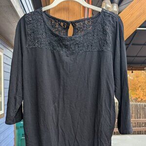 Motherhood Maternity 1X Black Lace Top